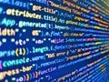 Software engineer at work. Shallow depth of field, selective focus effect. Abstract software process. Developing programming