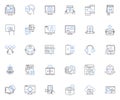 Software engineering line icons collection. Algorithm, Architecture, Backend, Bug, Code, Collaboration, Commit vector Royalty Free Stock Photo