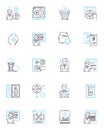 Software engineering linear icons set. Coding, Debugging, Programming, Algorithms, Architecture, Development, Testing Royalty Free Stock Photo