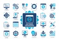 Software Engineering solid icon set Royalty Free Stock Photo