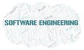 Software Engineering typography word cloud create with the text only Royalty Free Stock Photo