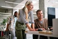Software engineers working on project and programming in company. Startup business group concept Royalty Free Stock Photo
