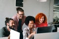 Software engineers working on project and programming in company. Startup business teamwork concept Royalty Free Stock Photo