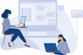Software and frontend development concept, HTML5 website development, wearable mobile app, accelerated mobile pages, responsive