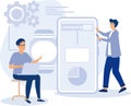Software and frontend development concept, HTML5 website development, wearable mobile app, accelerated mobile pages, responsive