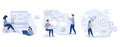 Software and frontend development, HTML5 website development, wearable mobile app, accelerated mobile pages, responsive landing Royalty Free Stock Photo
