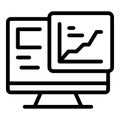 Software graph icon outline vector. Monitor code Royalty Free Stock Photo