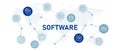 Software icon set with illustration application development network service maintenance setting project program database