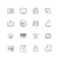 Software industry line icons collection. Programming, Development, Coding, Applications, Tools, Solutions, Innovation