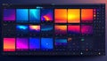 Software Interface with Gradient Backgrounds and UI Elements Royalty Free Stock Photo