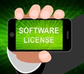 Software License Certified Application Code 2d Illustration