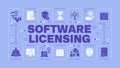 Software licensing blue word concept Royalty Free Stock Photo
