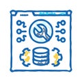 software maintenance icon doodle illustration Royalty Free Stock Photo