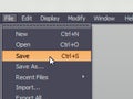 Software menu item with save command