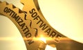 Software Optimization on the Golden Gears. 3D Illustration. Royalty Free Stock Photo
