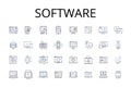 Software line icons collection. Hardware, Technology, Program, Application, Codebase, Platform, System vector and linear