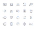 Software outline icons collection. Software, Program, Application, Programing, Code, Software-Development, Operating Royalty Free Stock Photo