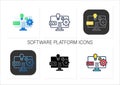 Software platform icons set