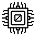 Software processor icon outline vector. Build process