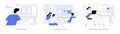 Software products isolated cartoon vector illustrations se