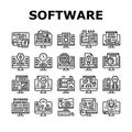 Software Program Development Icons Set Vector Royalty Free Stock Photo