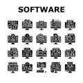 Software Program Development Icons Set Vector Royalty Free Stock Photo