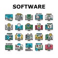 Software Program Development Icons Set Vector Royalty Free Stock Photo