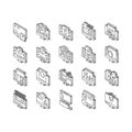 Software Program Development isometric icons set vector Royalty Free Stock Photo