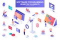 Software programming bundle of isometric elements. Program languages, developer, software engineering, back end Royalty Free Stock Photo