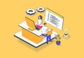 Software programming concept in 3d isometric design. Vector illustration Royalty Free Stock Photo