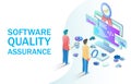 Software quality assurance vector concept for web banner, website page Royalty Free Stock Photo