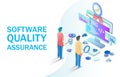 Software quality assurance vector concept for web banner, website page