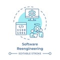Software reverse engineering soft blue concept icon