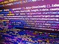 Software source code. Computer code language on a computer screen. Innovative startup project. Writing programming code. Script on Royalty Free Stock Photo