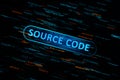 Software source code concept with programming code