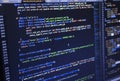 Software source code. Freeware open source project. Developing programming and coding technologies. Software source code. CSS, Jav Royalty Free Stock Photo