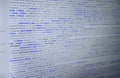 Software source code. Freeware open source project. Developing programming and coding technologies. Software source code. CSS, Jav Royalty Free Stock Photo