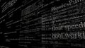 Software source code. Layers of program code on black background Royalty Free Stock Photo