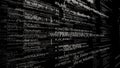 Software source code. Layers of program code on black background Royalty Free Stock Photo