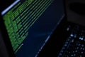 Software source code. Program code. Code on a computer screen. The developer is working on program codes in the office. Royalty Free Stock Photo