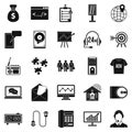Software system icons set, simple style Royalty Free Stock Photo