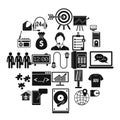 Software system icons set, simple style Royalty Free Stock Photo