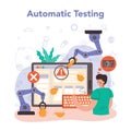 Software tester. Application or website code automatic testing. Royalty Free Stock Photo