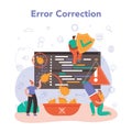 Software tester. Application or website code testing. Royalty Free Stock Photo