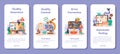 Software tester mobile application banner set. Application or website Royalty Free Stock Photo