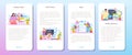 Software tester mobile application banner set. Application or website Royalty Free Stock Photo