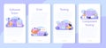 Software tester mobile application banner set. Application or website Royalty Free Stock Photo