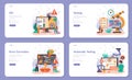 Software tester web banner or landing page set. Application or website Royalty Free Stock Photo