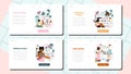 Software tester web banner or landing page set. Application or website Royalty Free Stock Photo