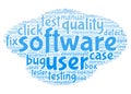 Software testing blue word cloud horizontal variant Royalty Free Stock Photo